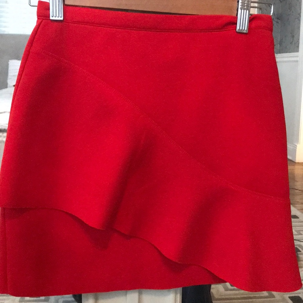 red topshop skirt